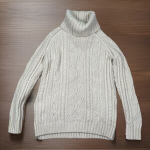 Polo by Ralph Lauren Cream Cable Knit Turtleneck Sweater